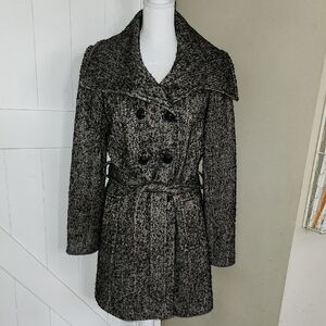 DKNY Women's Black Tweed Coat